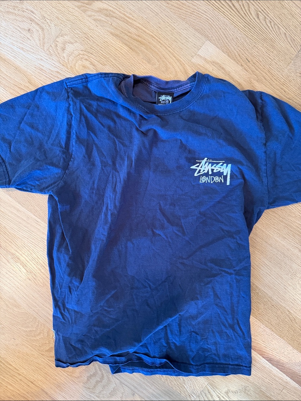 Stussy Navy Blue London Logo T-Shirt
